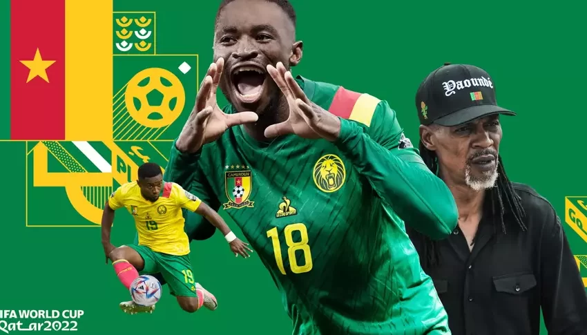  Rigobert Song ha presentado la lista de 26 jugadores para la Copa Mundial de la FIFA 2022™ Camerún integra el Grupo G con Brasil, Suiza y Croacia Christian Bassogog y Nicolas Nkoulou están en esta lista ﻿ A más de una hora del final del amistoso contra Jamaica, Rigobert Song se instaló en la rueda de prensa para enumerar los nombres de los 26 cameruneses que defenderán los colores de la nación en la Copa Mundial de la FIFA Catar 2022.  Una de las sorpresas llegó por el lado de Christian Bassogog, revelación de la Copa Africana de Naciones de 2017. El oriundo de Douala ha vivido una trayectoria accidentada desde su llegada al campeonato chino.  Otro hombre que volverá al gran panorama internacional es Nicolas Nkoulou. Una verdadera sorpresa del entrenador Song en la convocatoria para los partidos amistosos contra República de Corea y Uzbekistán.  Los Leones Indomables volarán a Abu-Dhabi, este jueves 10 de noviembre, para cerrar la preparación para la Copa Mundial.  LOS CONVOCADOS DE CAMERÚN PARA LA COPA MUNDIAL DE LA FIFA QATAR 2022 ™ Arqueros  André Onana (Inter Milán)﻿ Devis Epassy (OFI Creta) Simon Ngapandouetnbu (Olympique de Marsella)  Defensores  Jean-Charles Castelletto (FC Nantes) Enzo Ebosse (Udinese) Collins Faï (Al Taï Club) Olivier Mbaizo (Union de Philadelphie) Nouhou Tolo (Sounders de Seattle) Nicolas Nkoulou (Aris Salonique) Christopher Wooh (Stade Rennais) Georges-Kévin Nkoudou (Beşiktaş)  Mediocampistas  Olivier Ntcham (Swansea City) Gaël Ondoa (Hanovre 96) Martin Hongla (Hellas Verone) Pierre Kunde (Olympiakos) Samuel Oum Gouet (KV Malines) André-Frank Zambo Anguissa (Nápoles) Brice Ngamaleu (Dynamo Moscou)  Delanteros  Jérôme Ngom (Colombe Sportive du Sud Officiel) Marou Souaïbou (Coton Sport) Christian Bassogog (Shanghaï Shenhua) Bryan Mbeumo (Brentford Fc) Jean-Pierre Nsame (Young Boys de Berna) Vincent Aboubakar (Al Nassr Riyad) Karl Toko-Ekambi (Olympique Lyonnais) Eric Maxim Choupo Moting (Bayern Múnich)  El calendario de Camerún en la Copa Mundial 24 noviembre, 13.00 (hora local) contra suiza  28 de noviembre, 13.00 (hora local) contra Serbia  2 de diciembre, 22.00 (hora local) contra brasil