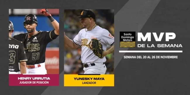  Urrutia y Maya acaparan honores del MVP de la Semana Santo Domingo Motors