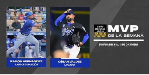  Liceístas Ramón Hernández y César Valdez, MVP de la Semana en LIDOM