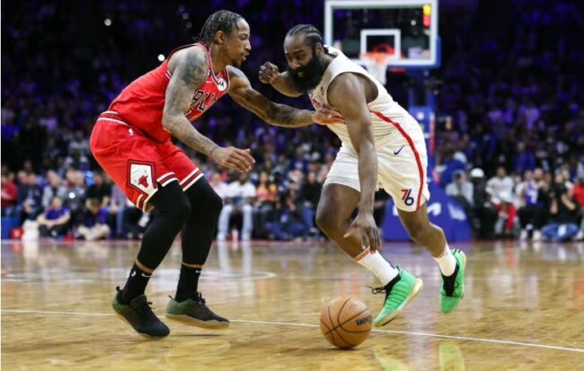  James Harden fuera de juego por dolor en el tendón de Aquiles izquierdo vs. Bulls